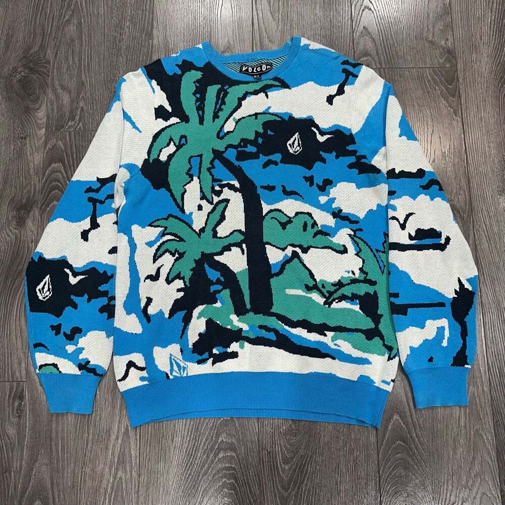 Volcom Tropical Palm Tree Knit Sweater - Size S